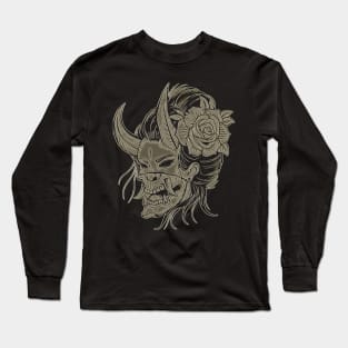 Japanese skull art Long Sleeve T-Shirt